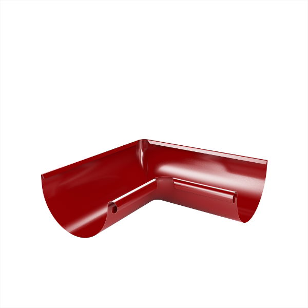 125mm Half Round Internal Angle 90° c/w Unions (Red)