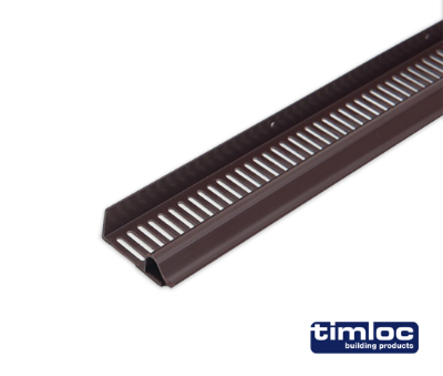 Roof soffit strip vent type C 10mm airflow 2.4m brown