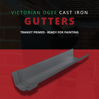 Transit Primed Cast Iron Victorian Ogee Gutters