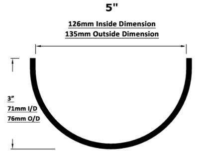 5\\\" x 3\\\" Deepflow Half Round