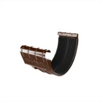 150mm Half Round Union Connector (Chocolate Brown)