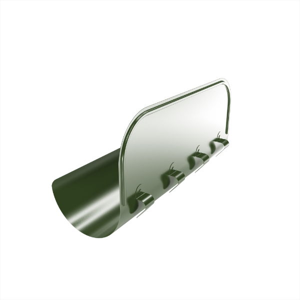 150mm Gutter Overflow Element 180° (Chrome Green)