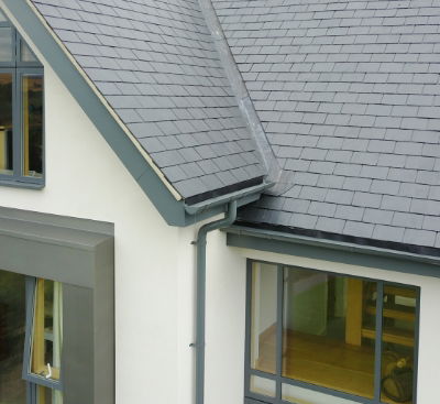 Aluminium Guttering in Anthracite Grey