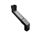 Aluminium Downpipe-Rectangular 2 Part Swaged Offset