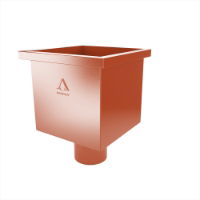 Rectangular Hopper - 87mm Outlet (Copper Brown)