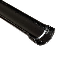 4\" Plain Half Round 6ft Gutter  - Black