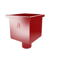 Rectangular Hopper - 100mm Outlet (Red)