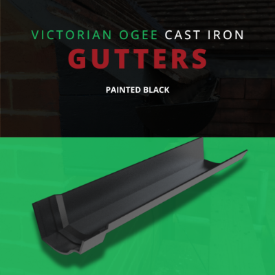 'Painted Black' Cast Iron Victorian Ogee Gutters