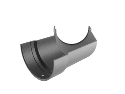 Cast Iron Deepflow Half Round 135 Deg Angle-Primed