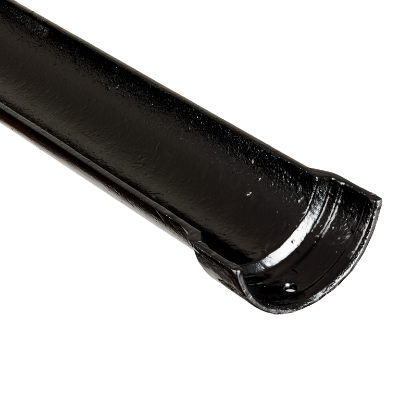 4.5\" Plain Half Round 6ft Gutter  - Black