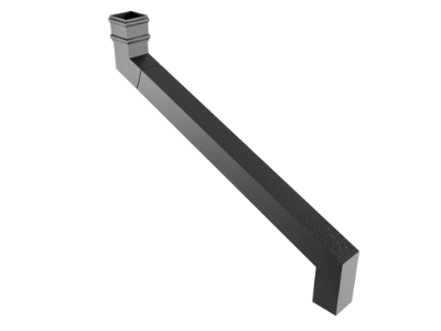 76mm Square Edge Adjustable Offset 750mm + Cast Plain Collar