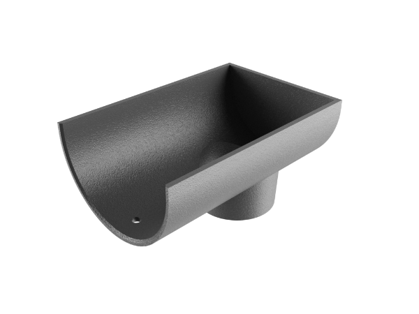 Cast Iron Deepflow Half Round Dropend Outlet Internal-Primed