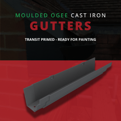 Transit Primed Cast Iron Moulded Ogee Gutters 