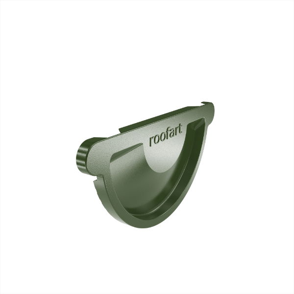 125mm Half Round Universal Stopend (Chrome Green)