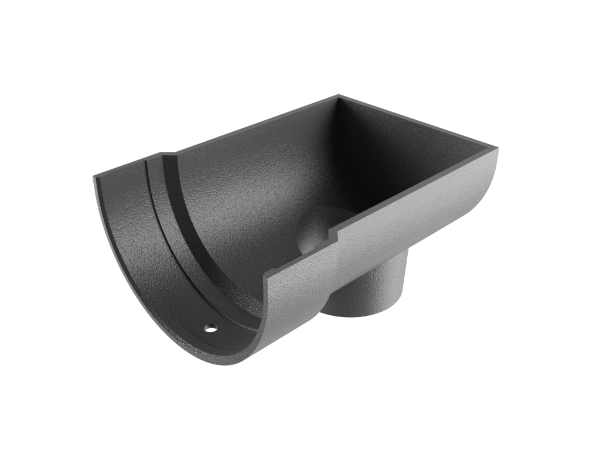 Cast Iron Deepflow Half Round Dropend Outlet External-Primed