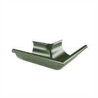 125mm Half Round Ext Angle 90° c/w Unions (Chrome Green)